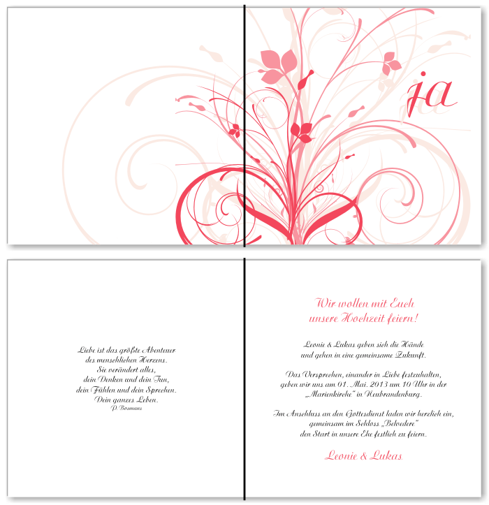  Einladungskarten Hochzeit, Hochzeitseinladungen, Hochzeitskarten, Einladungen für Hochzeit