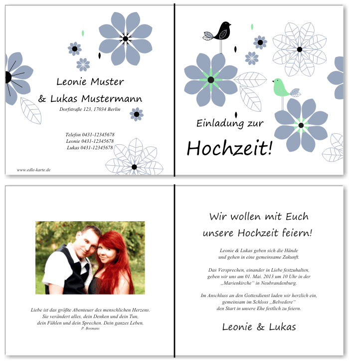  Einladungskarten Hochzeit, Hochzeitseinladungen, Hochzeitskarten, Einladungen für Hochzeit