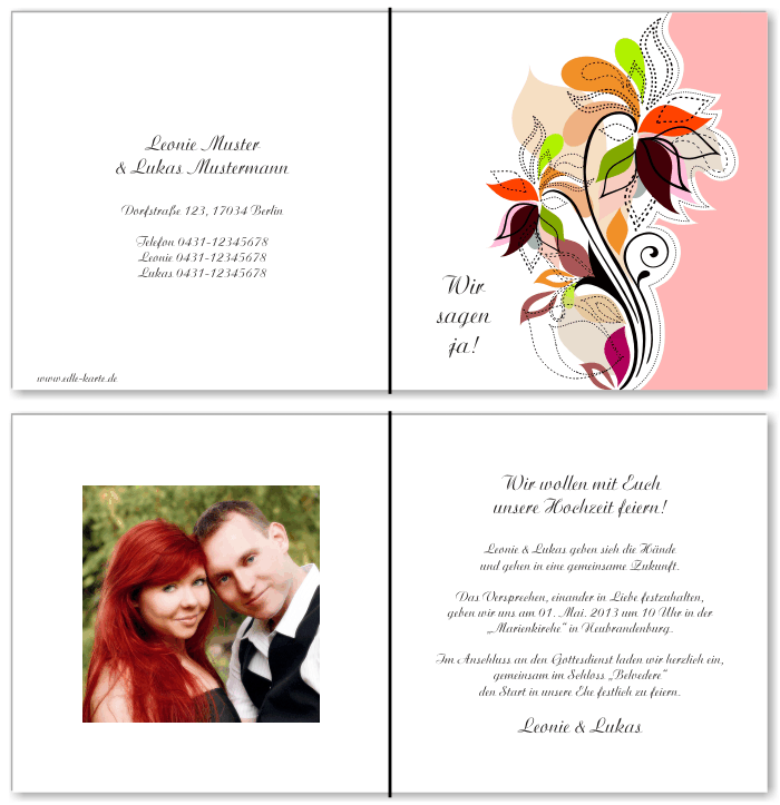  Einladungskarten Hochzeit, Hochzeitseinladungen, Hochzeitskarten, Einladungen für Hochzeit