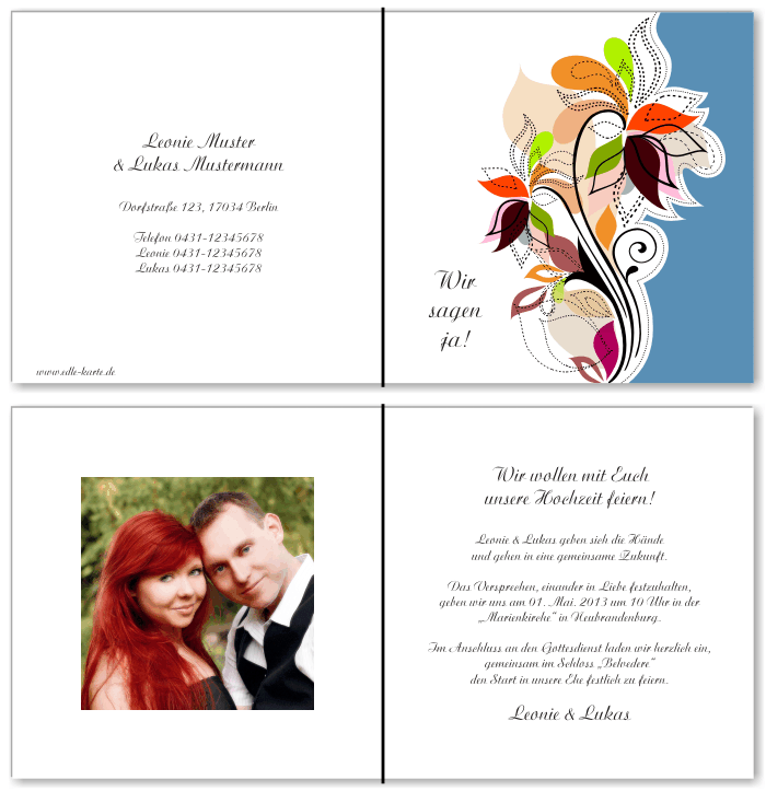  Einladungskarten Hochzeit, Hochzeitseinladungen, Hochzeitskarten, Einladungen für Hochzeit