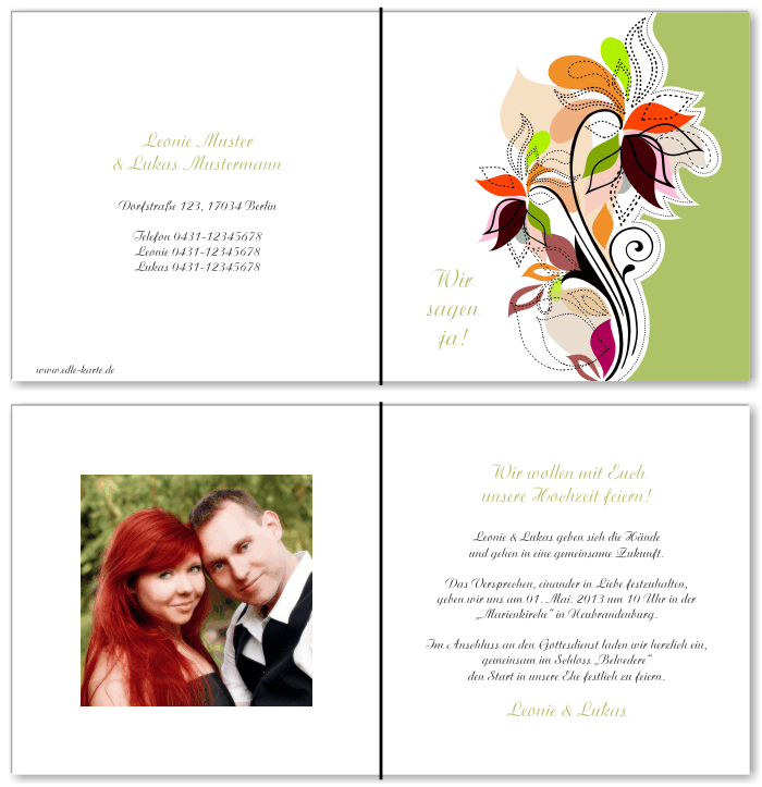  Einladungskarten Hochzeit, Hochzeitseinladungen, Hochzeitskarten, Einladungen für Hochzeit