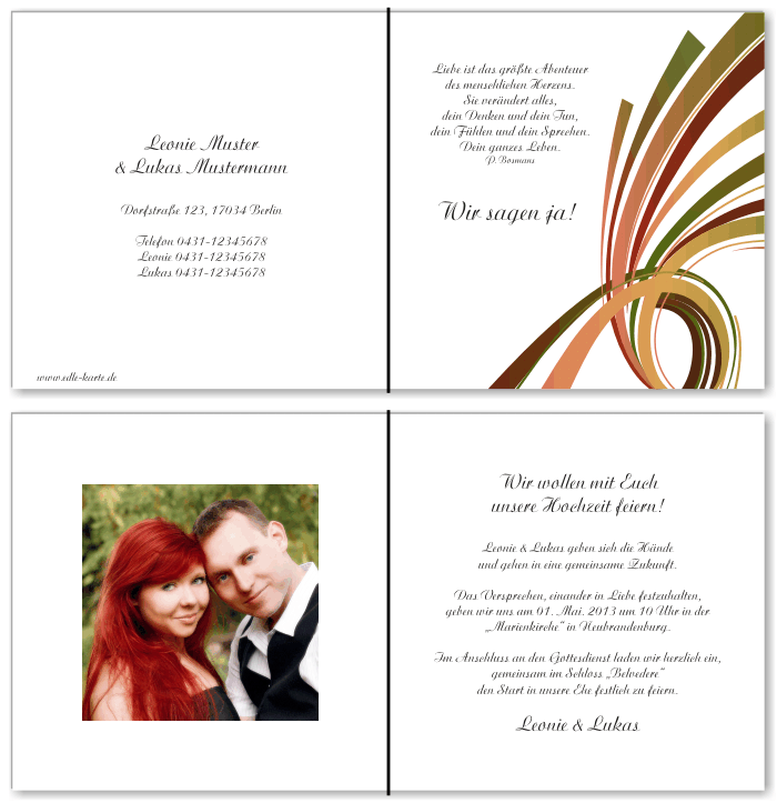  Einladungskarten Hochzeit, Hochzeitseinladungen, Hochzeitskarten, Einladungen für Hochzeit