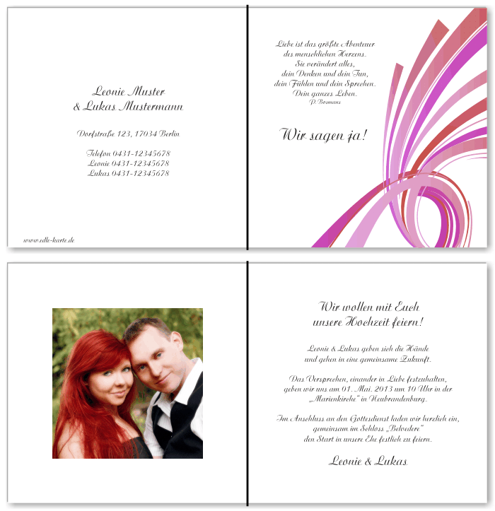  Einladungskarten Hochzeit, Hochzeitseinladungen, Hochzeitskarten, Einladungen für Hochzeit