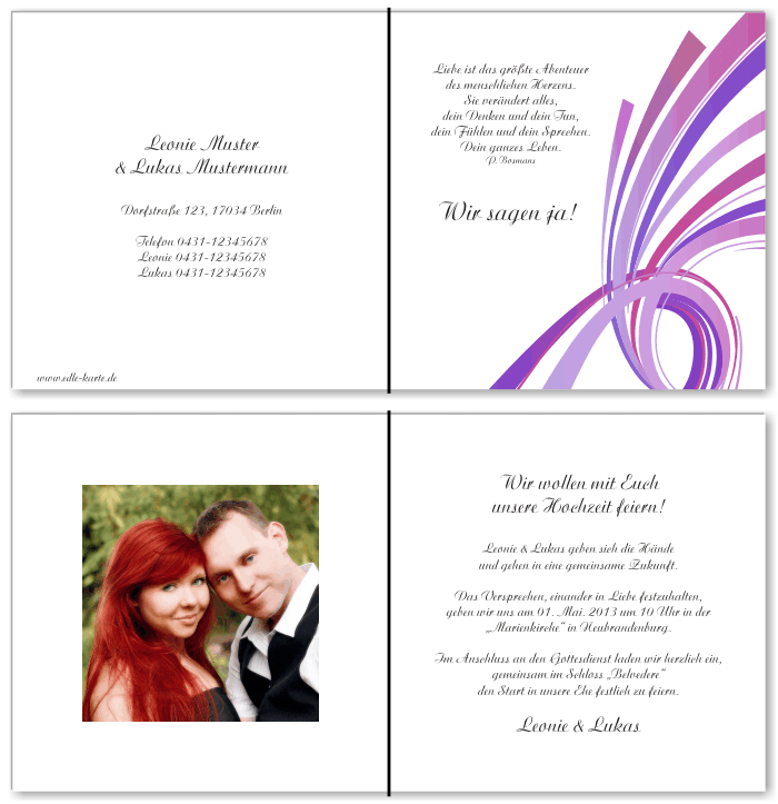  Einladungskarten Hochzeit, Hochzeitseinladungen, Hochzeitskarten, Einladungen für Hochzeit