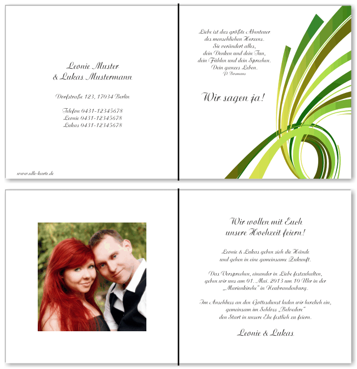  Einladungskarten Hochzeit, Hochzeitseinladungen, Hochzeitskarten, Einladungen für Hochzeit
