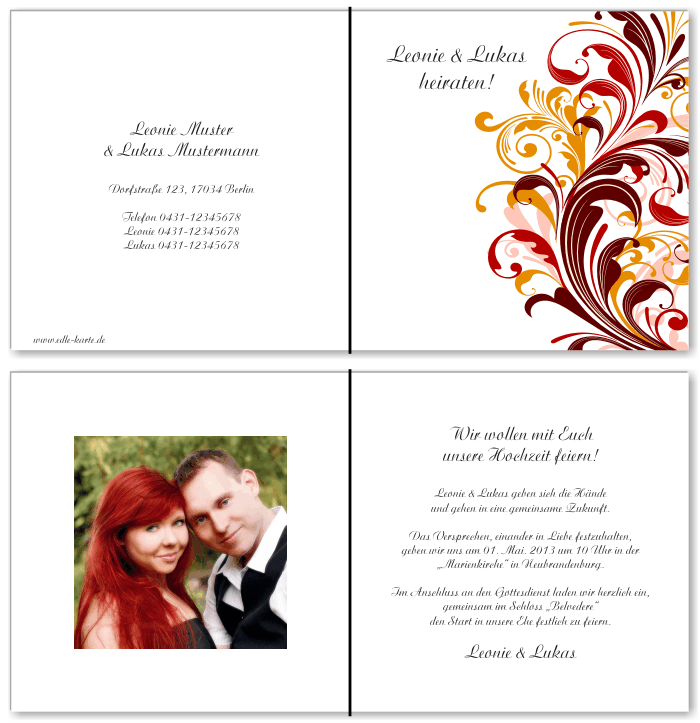  Einladungskarten Hochzeit, Hochzeitseinladungen, Hochzeitskarten, Einladungen für Hochzeit
