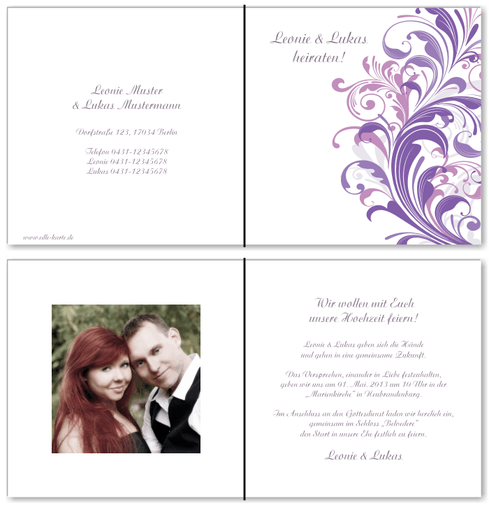  Einladungskarten Hochzeit, Hochzeitseinladungen, Hochzeitskarten, Einladungen für Hochzeit