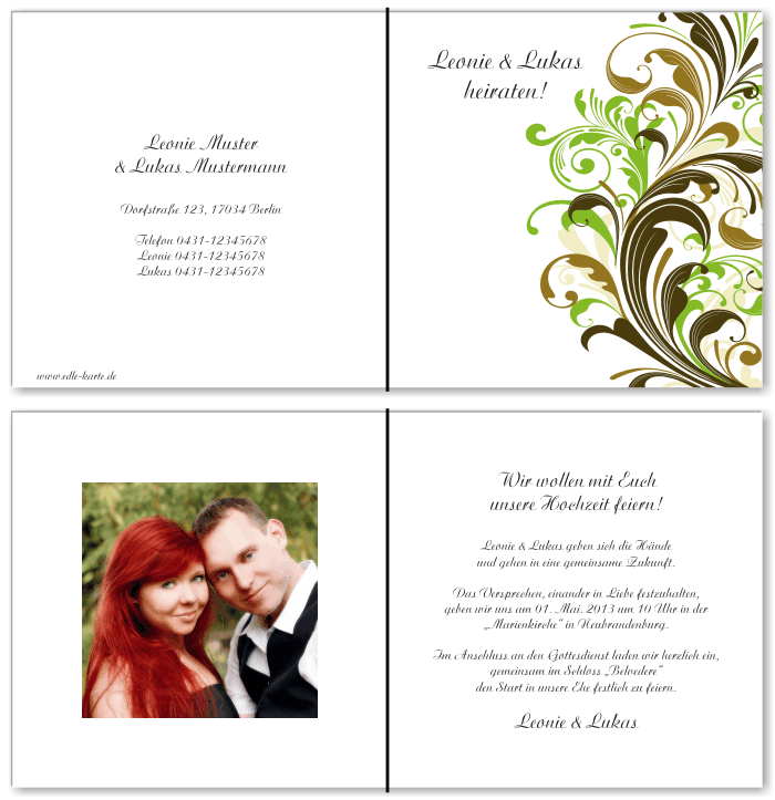  Einladungskarten Hochzeit, Hochzeitseinladungen, Hochzeitskarten, Einladungen für Hochzeit