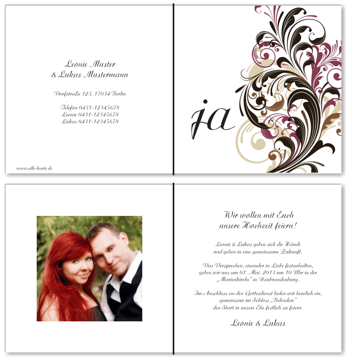  Einladungskarten Hochzeit, Hochzeitseinladungen, Hochzeitskarten, Einladungen für Hochzeit