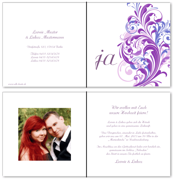  Einladungskarten Hochzeit, Hochzeitseinladungen, Hochzeitskarten, Einladungen für Hochzeit