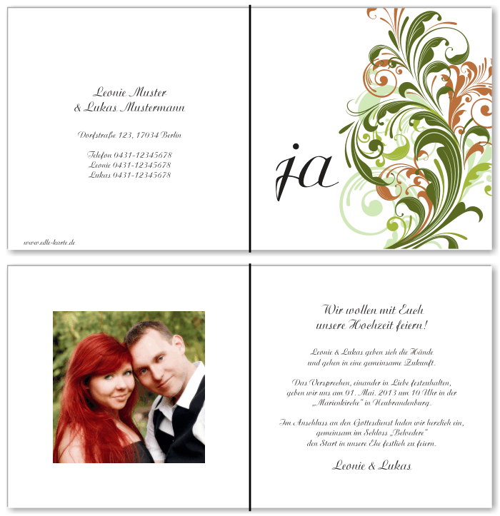  Einladungskarten Hochzeit, Hochzeitseinladungen, Hochzeitskarten, Einladungen für Hochzeit