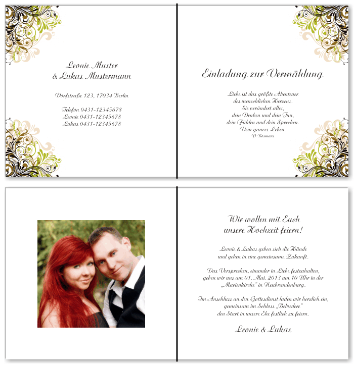  Einladungskarten Hochzeit, Hochzeitseinladungen, Hochzeitskarten, Einladungen für Hochzeit
