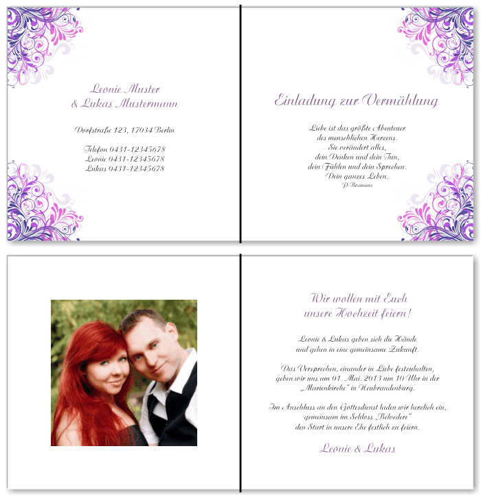  Einladungskarten Hochzeit, Hochzeitseinladungen, Hochzeitskarten, Einladungen für Hochzeit