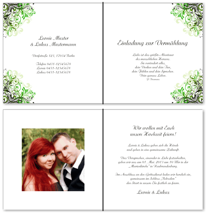  Einladungskarten Hochzeit, Hochzeitseinladungen, Hochzeitskarten, Einladungen für Hochzeit