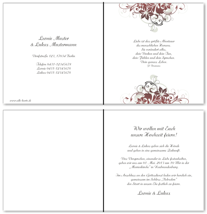  Einladungskarten Hochzeit, Hochzeitseinladungen, Hochzeitskarten, Einladungen für Hochzeit