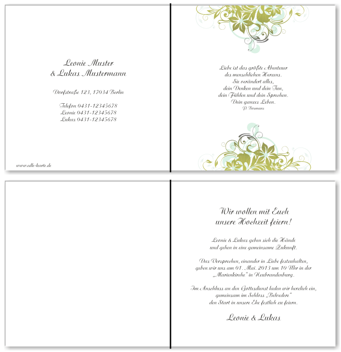  Einladungskarten Hochzeit, Hochzeitseinladungen, Hochzeitskarten, Einladungen für Hochzeit