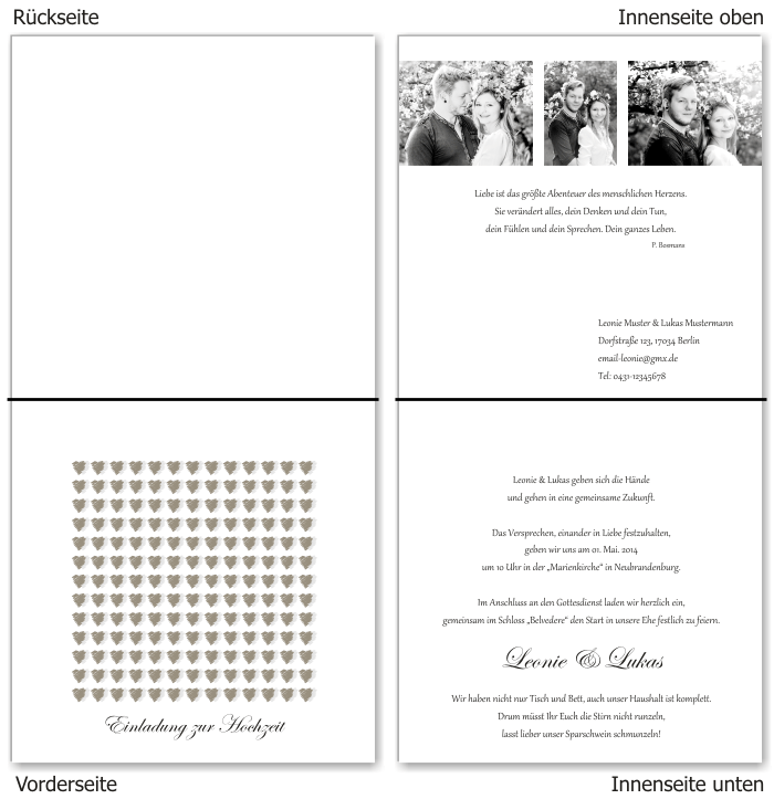  Einladungskarten Hochzeit, Hochzeitseinladungen, Hochzeitskarten, Einladungen für Hochzeit