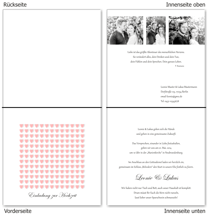  Einladungskarten Hochzeit, Hochzeitseinladungen, Hochzeitskarten, Einladungen für Hochzeit