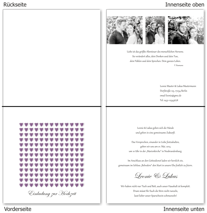  Einladungskarten Hochzeit, Hochzeitseinladungen, Hochzeitskarten, Einladungen für Hochzeit