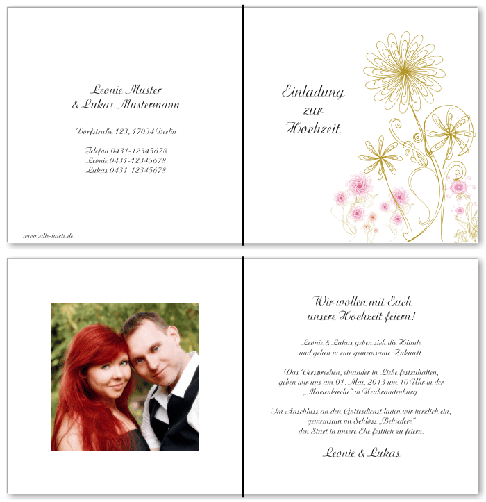  Einladungskarten Hochzeit, Hochzeitseinladungen, Hochzeitskarten, Einladungen für Hochzeit