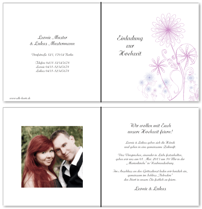  Einladungskarten Hochzeit, Hochzeitseinladungen, Hochzeitskarten, Einladungen für Hochzeit