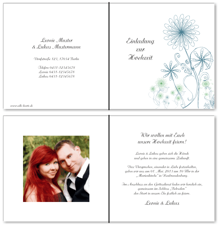  Einladungskarten Hochzeit, Hochzeitseinladungen, Hochzeitskarten, Einladungen für Hochzeit