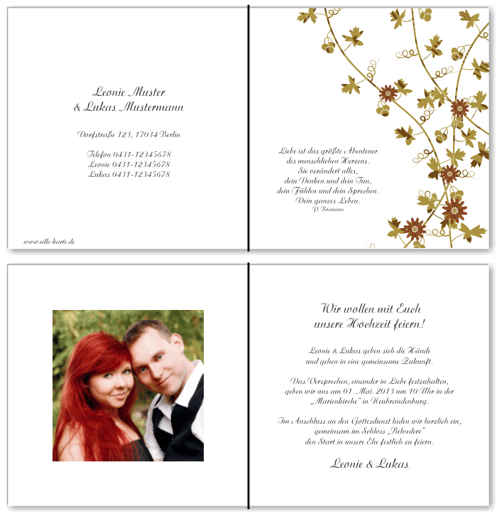  Einladungskarten Hochzeit, Hochzeitseinladungen, Hochzeitskarten, Einladungen für Hochzeit