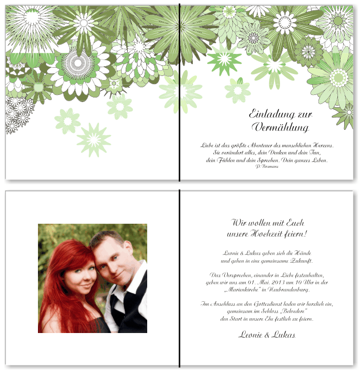  Einladungskarten Hochzeit, Hochzeitseinladungen, Hochzeitskarten, Einladungen für Hochzeit