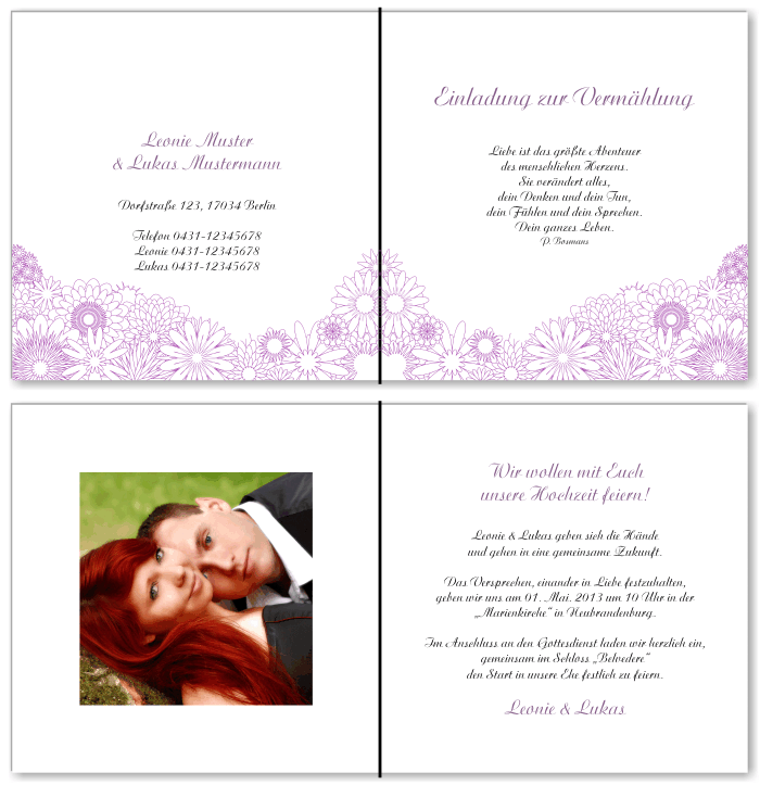  Einladungskarten Hochzeit, Hochzeitseinladungen, Hochzeitskarten, Einladungen für Hochzeit