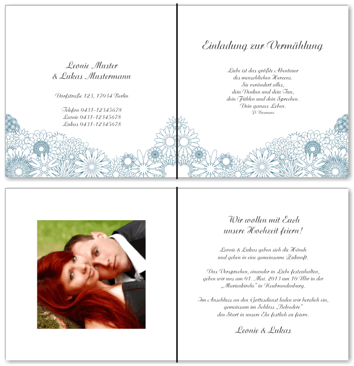  Einladungskarten Hochzeit, Hochzeitseinladungen, Hochzeitskarten, Einladungen für Hochzeit
