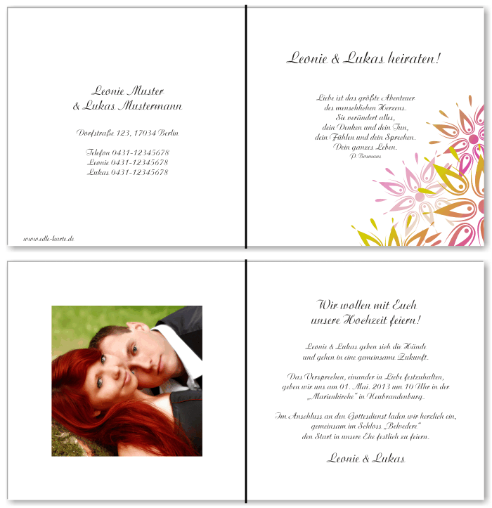  Einladungskarten Hochzeit, Hochzeitseinladungen, Hochzeitskarten, Einladungen für Hochzeit