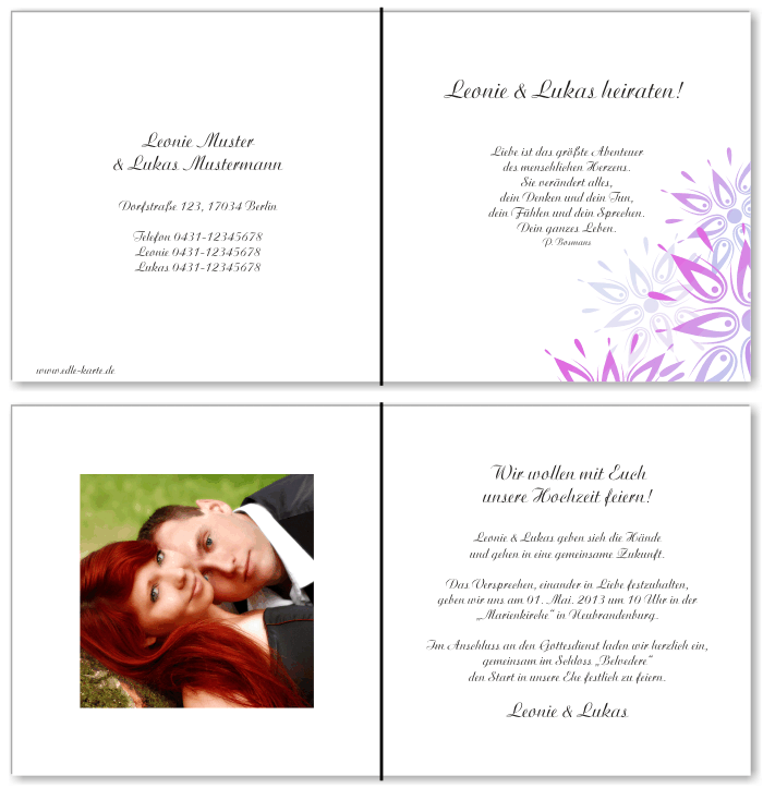  Einladungskarten Hochzeit, Hochzeitseinladungen, Hochzeitskarten, Einladungen für Hochzeit