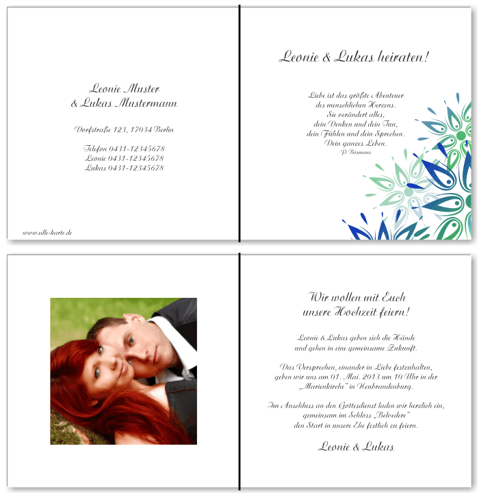  Einladungskarten Hochzeit, Hochzeitseinladungen, Hochzeitskarten, Einladungen für Hochzeit