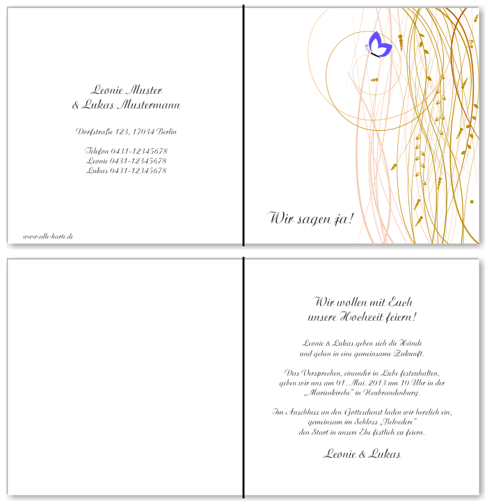  Einladungskarten Hochzeit, Hochzeitseinladungen, Hochzeitskarten, Einladungen für Hochzeit
