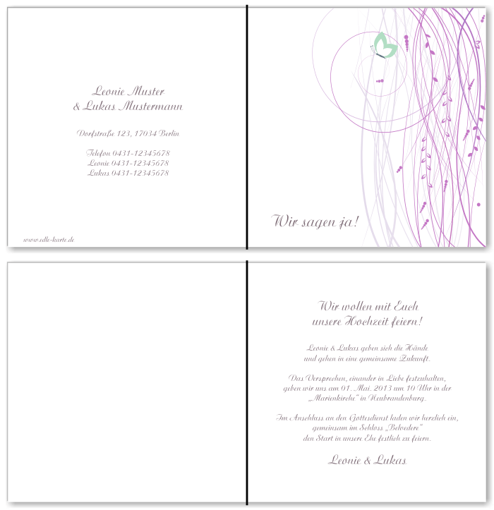  Einladungskarten Hochzeit, Hochzeitseinladungen, Hochzeitskarten, Einladungen für Hochzeit