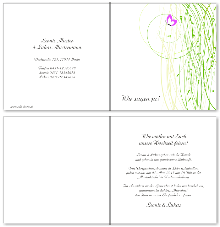  Einladungskarten Hochzeit, Hochzeitseinladungen, Hochzeitskarten, Einladungen für Hochzeit
