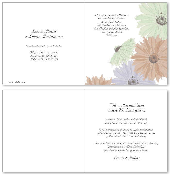  Einladungskarten Hochzeit, Hochzeitseinladungen, Hochzeitskarten, Einladungen für Hochzeit