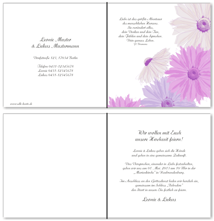  Einladungskarten Hochzeit, Hochzeitseinladungen, Hochzeitskarten, Einladungen für Hochzeit