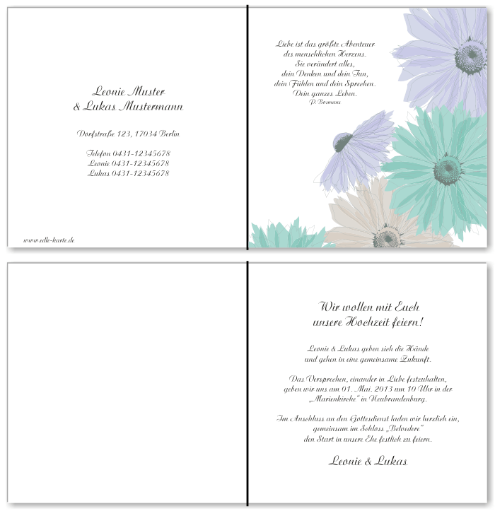  Einladungskarten Hochzeit, Hochzeitseinladungen, Hochzeitskarten, Einladungen für Hochzeit