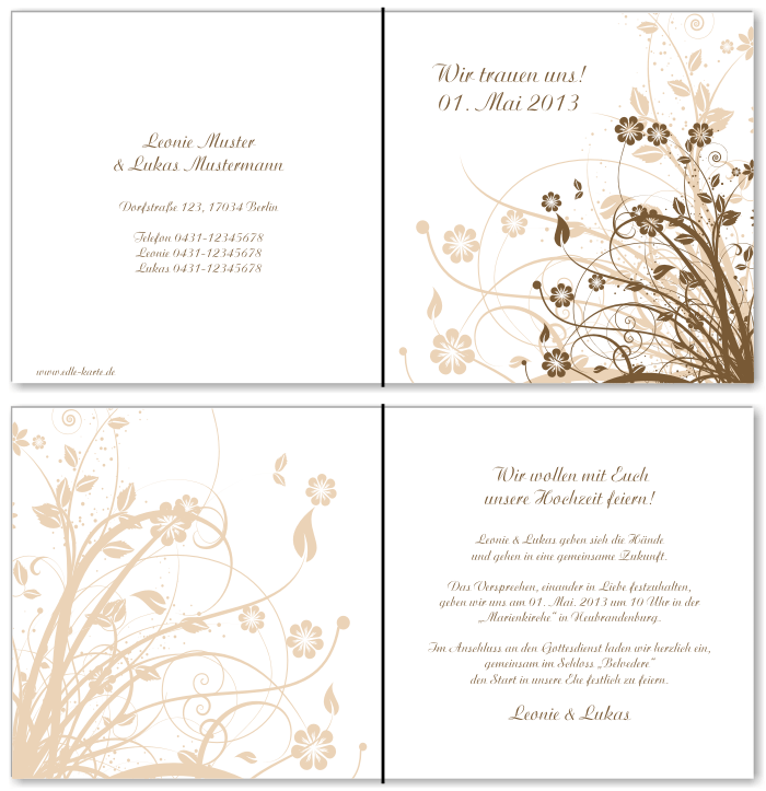  Einladungskarten Hochzeit, Hochzeitseinladungen, Hochzeitskarten, Einladungen für Hochzeit