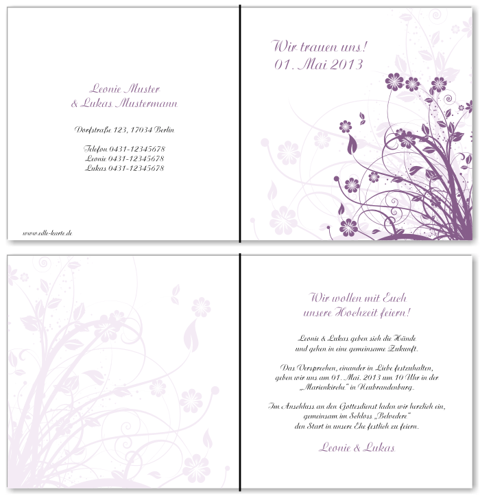  Einladungskarten Hochzeit, Hochzeitseinladungen, Hochzeitskarten, Einladungen für Hochzeit