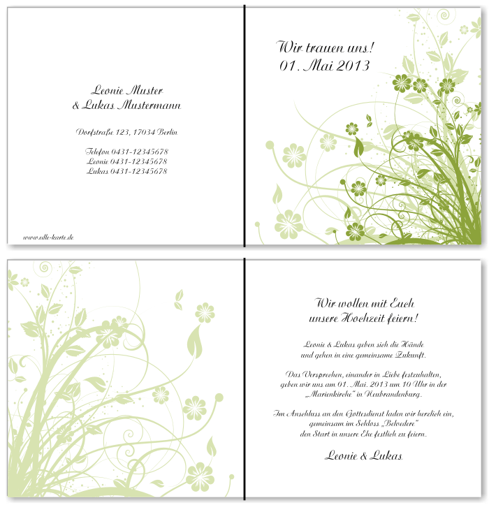  Einladungskarten Hochzeit, Hochzeitseinladungen, Hochzeitskarten, Einladungen für Hochzeit