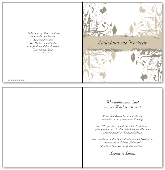  Einladungskarten Hochzeit, Hochzeitseinladungen, Hochzeitskarten, Einladungen für Hochzeit