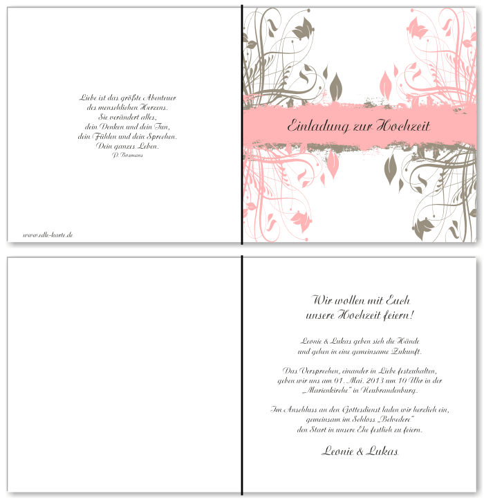  Einladungskarten Hochzeit, Hochzeitseinladungen, Hochzeitskarten, Einladungen für Hochzeit