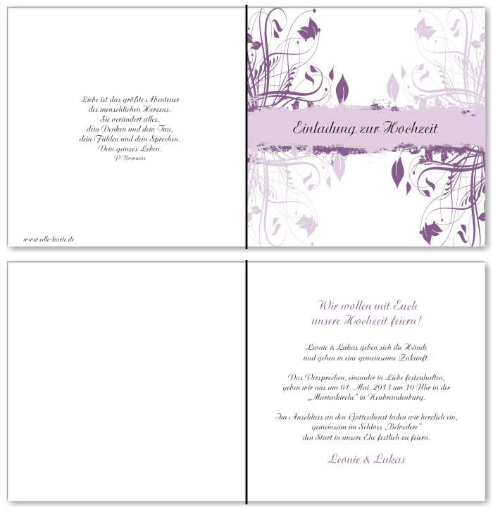  Einladungskarten Hochzeit, Hochzeitseinladungen, Hochzeitskarten, Einladungen für Hochzeit