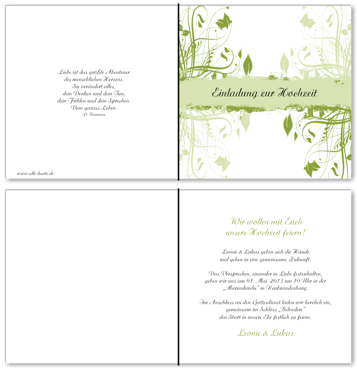  Einladungskarten Hochzeit, Hochzeitseinladungen, Hochzeitskarten, Einladungen für Hochzeit