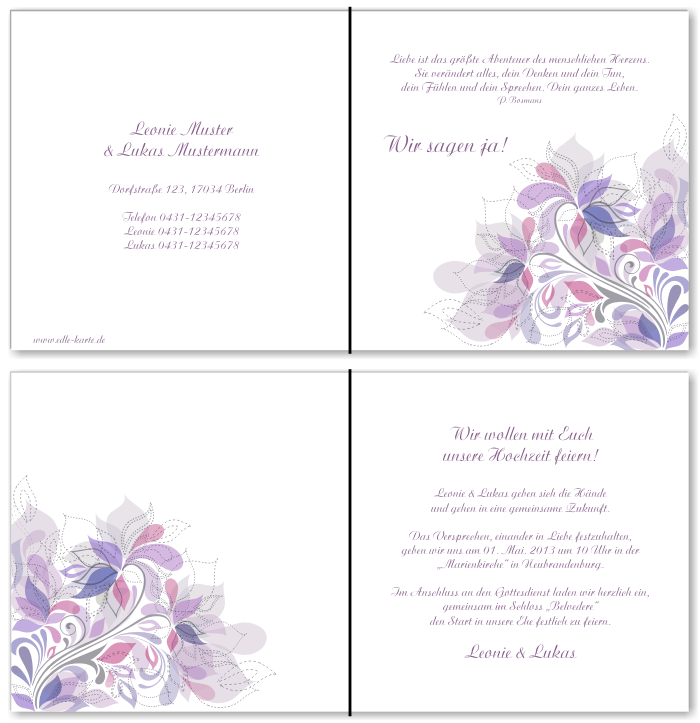  Einladungskarten Hochzeit, Hochzeitseinladungen, Hochzeitskarten, Einladungen für Hochzeit