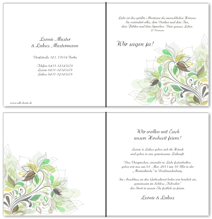  Einladungskarten Hochzeit, Hochzeitseinladungen, Hochzeitskarten, Einladungen für Hochzeit