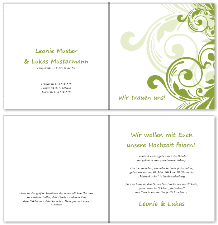  Einladungskarten Hochzeit, Hochzeitseinladungen, Hochzeitskarten, Einladungen für Hochzeit