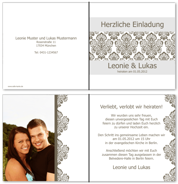 Einladungskarten Hochzeit, Hochzeitseinladungen, Hochzeitskarten, Einladungen für Hochzeit
